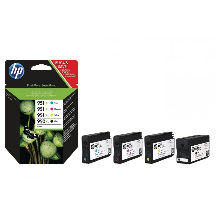Hp 950 XL/951 XL (C2P43AE) PACK NOIR + 3 COULEURS