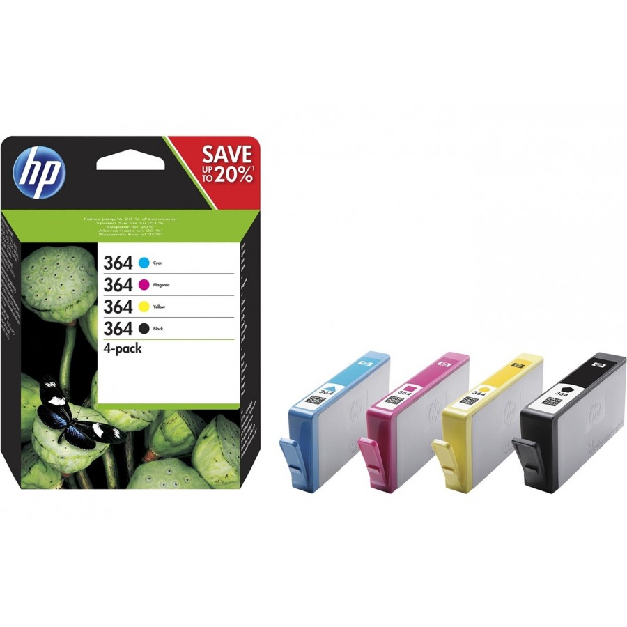 Hp 364 (N9J73AE) PACK NOIR + 3 COULEURS