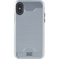 Colorblock Coque rigide Colorblock argent avec porte-cartes pour iPhone X/XS