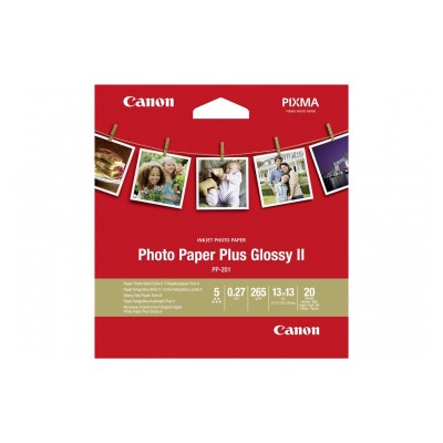 Canon CANON PP-201 13x13 cm 20 FEUILLES PAPIER PHOTO BRILLANT PLUS II 265g