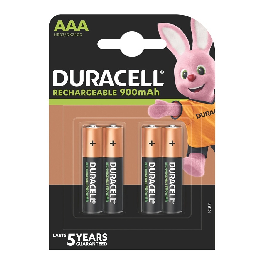 Duracell Lot de 4 piles rechargeables AAA 900mAh