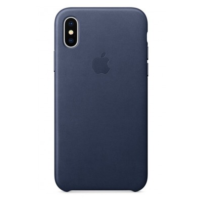 Apple Coque en cuir pour iPhone X Bleu nuit