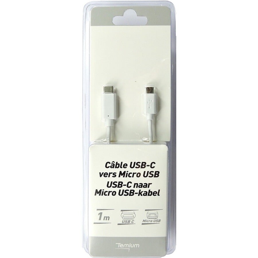 Temium CÂBLE USB C (mâle) VERS MICRO USB 2.0 (mâle) n°1