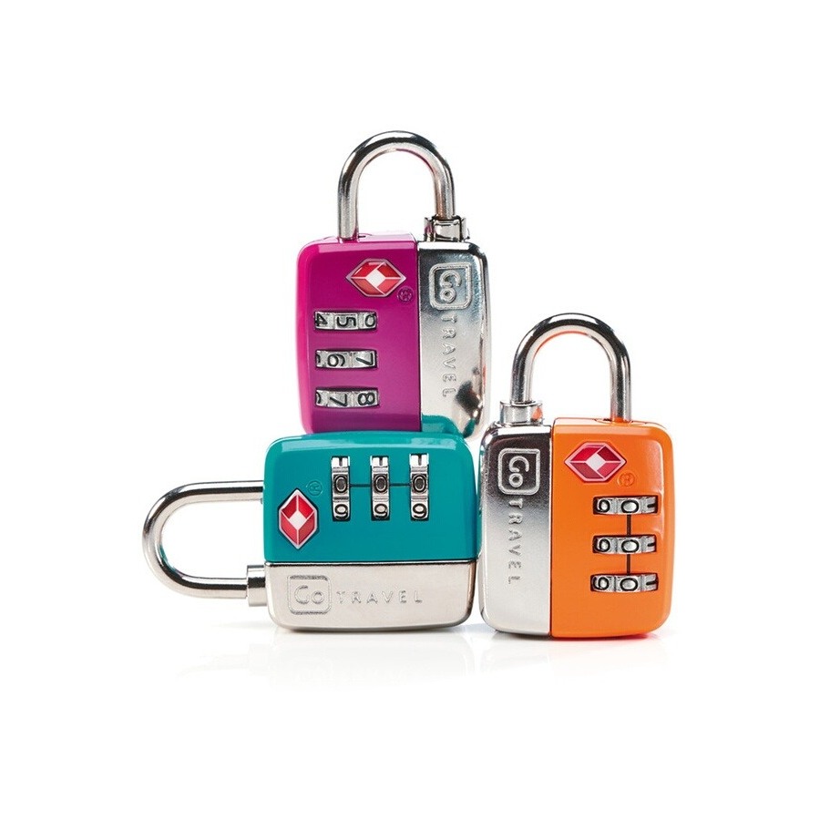 Pack de 2 mini cadenas à clés assortis Go Travel Mini Glo Travel Sentry TSA