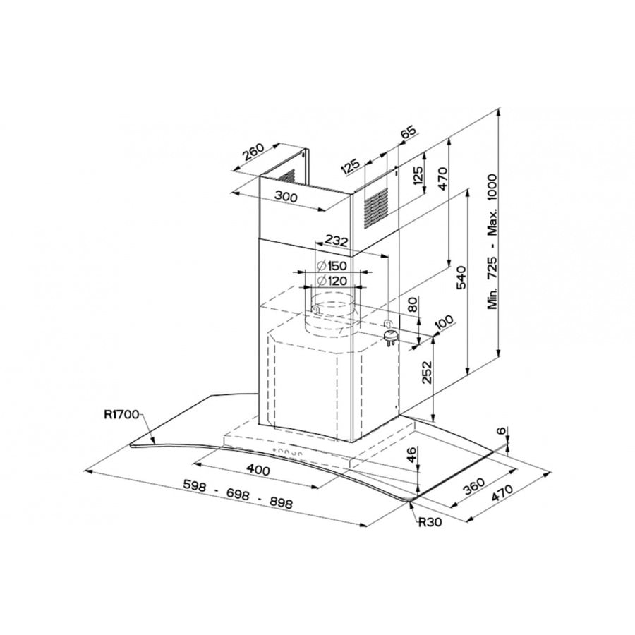 Faber VOLUTE 900 INOX/VERRE - 5605274 n°4