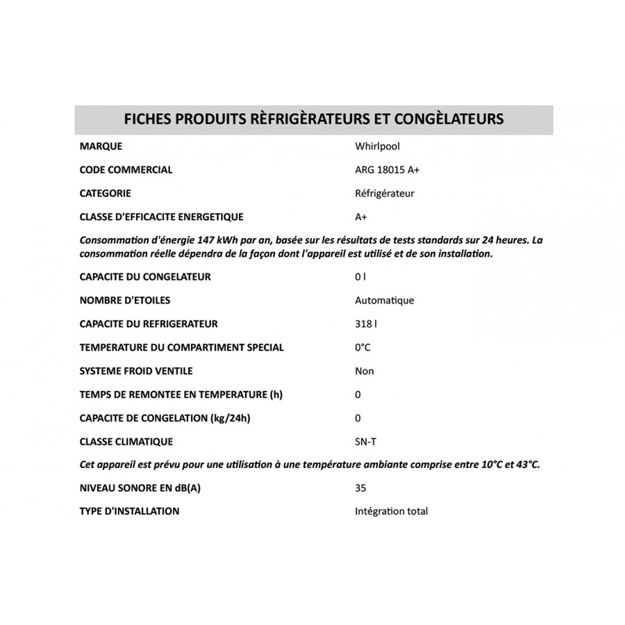 Whirlpool ARG18015A+ n°4