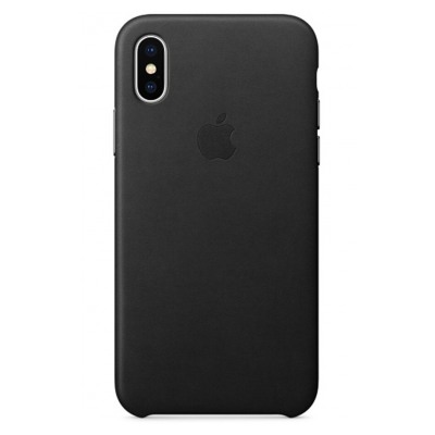 Apple Coque en cuir pour iPhone X Noir