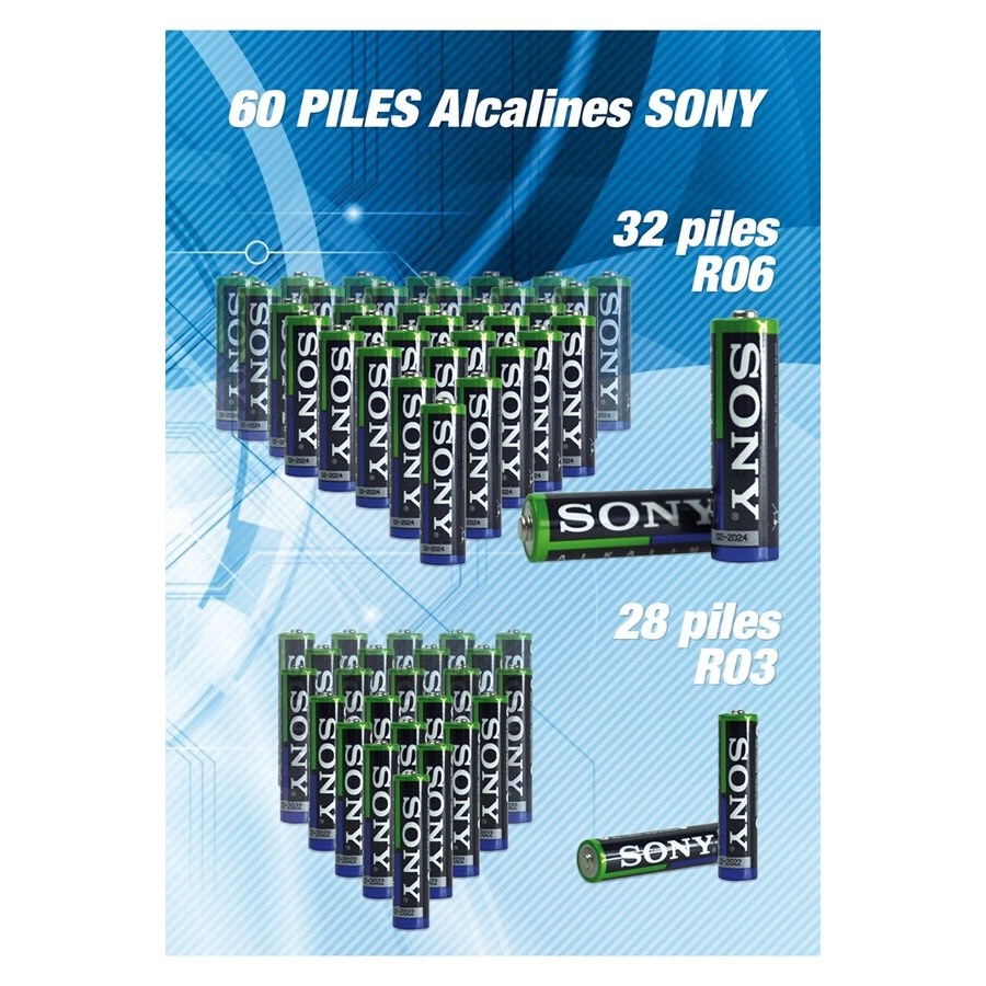 Sony Pack 60 piles : 32 LR06 AA + 28 LR03 AAA n°2