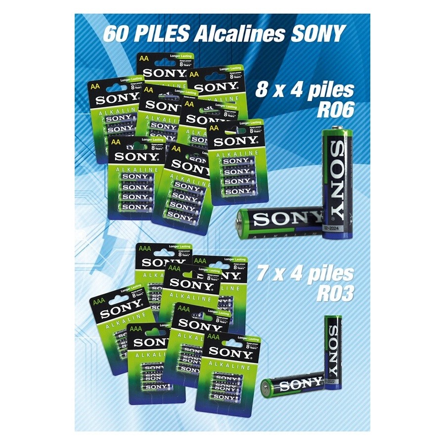 Sony Pack 60 piles : 32 LR06 AA + 28 LR03 AAA n°3