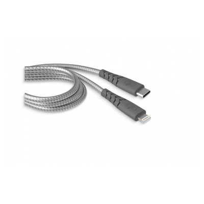 Force Power Câble renforcé Lightning MFI Type C 1.2m 3A Gris