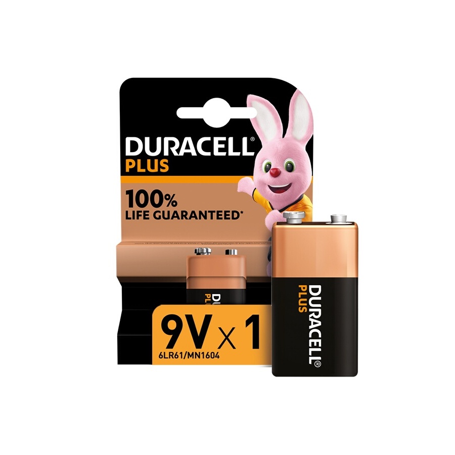 Pile Duracell Pile alcaline Duracell Plus, 9V 6LR61 - DARTY Guadeloupe
