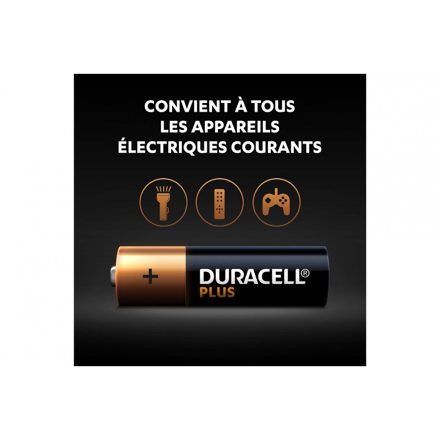 Duracell Pack de 8 piles alcalines AA Duracell Plus, 1,5V LR06 n°4