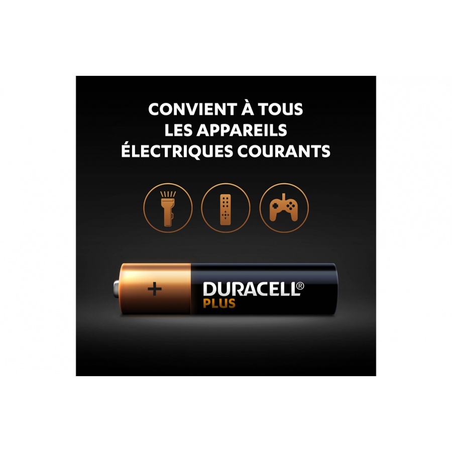 Duracell Pack de 4 piles alcalines AAA Duracell Plus, 1.5V LR03 n°4