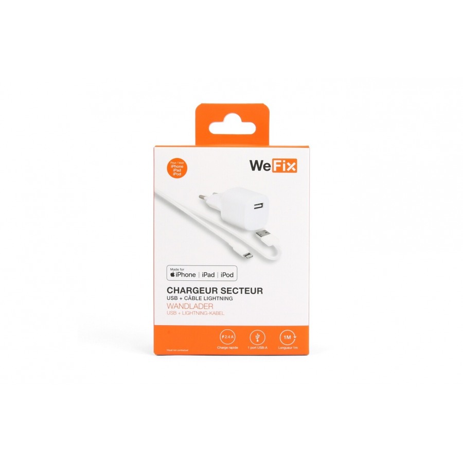 Wefix CHARGEUR + CABLE LIGHTNING BLANC n°1