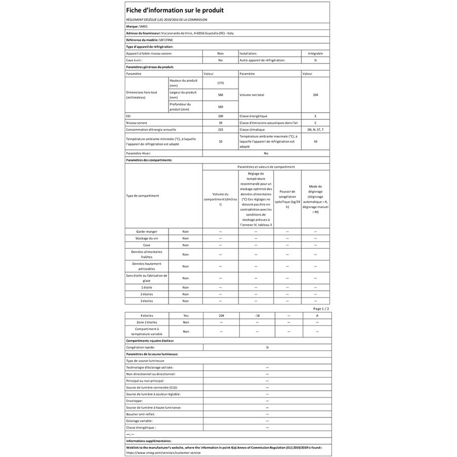 Smeg S8F174NE - 178 cm n°5