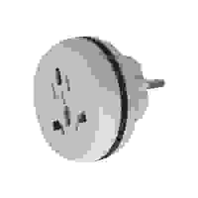 Adaptateur pour ancienne prise à broche Ø4,8mm vers Ø4mm avec éclips de  protection - blanc et gris, 050381, 3245060503819