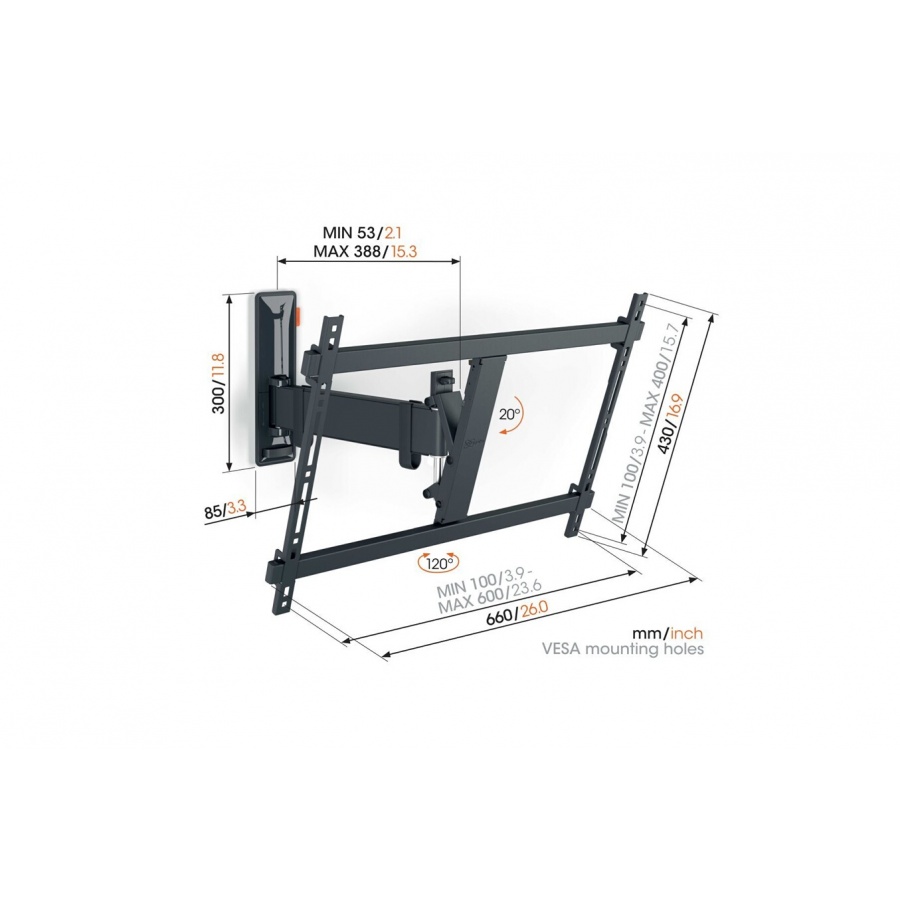 Vogel's TVM 3625 FULL MOTION Large support murale n°2