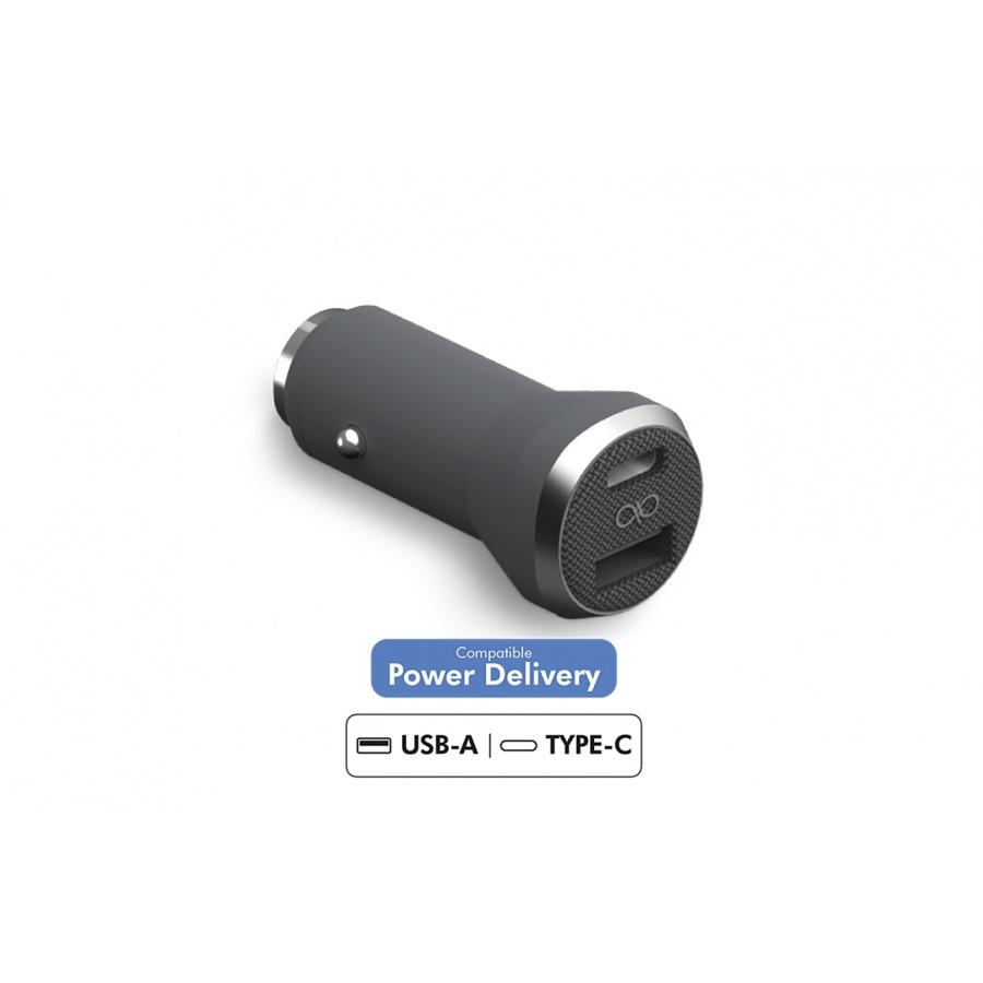Force Power Chargeur allume cigare Power Delivery 2 USB A + C 37W Gris n°2