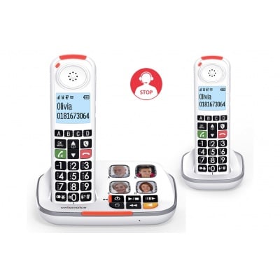 Swissvoice Xtra 2355 Duo pour Sénior avec répondeur, grand écran rétro éclairé, grosses touches et des fonctions de confort renforcées.