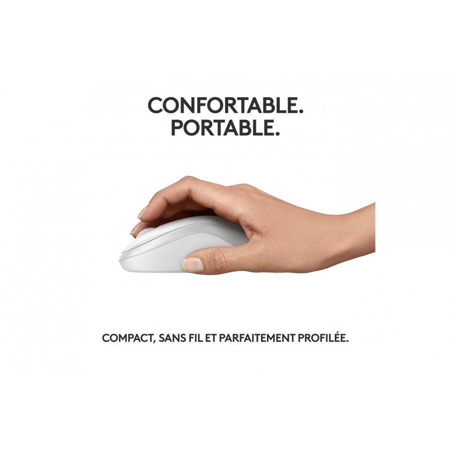 Logitech M240 Souris Bluetooth, Sans fil, Compacte, Portable, Suivi fluide - Blanc n°5