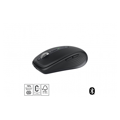 Logitech MX Anywhere 3S Souris Sans Fil Silencieuse, Compacte, Defilement Rapide, Suivi toute Surface en 8K DPI - Graphite
