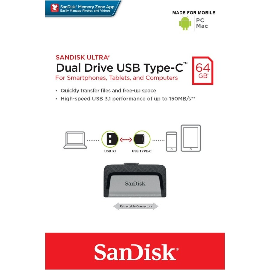 Sandisk DUAL TYPE C 64GB n°3
