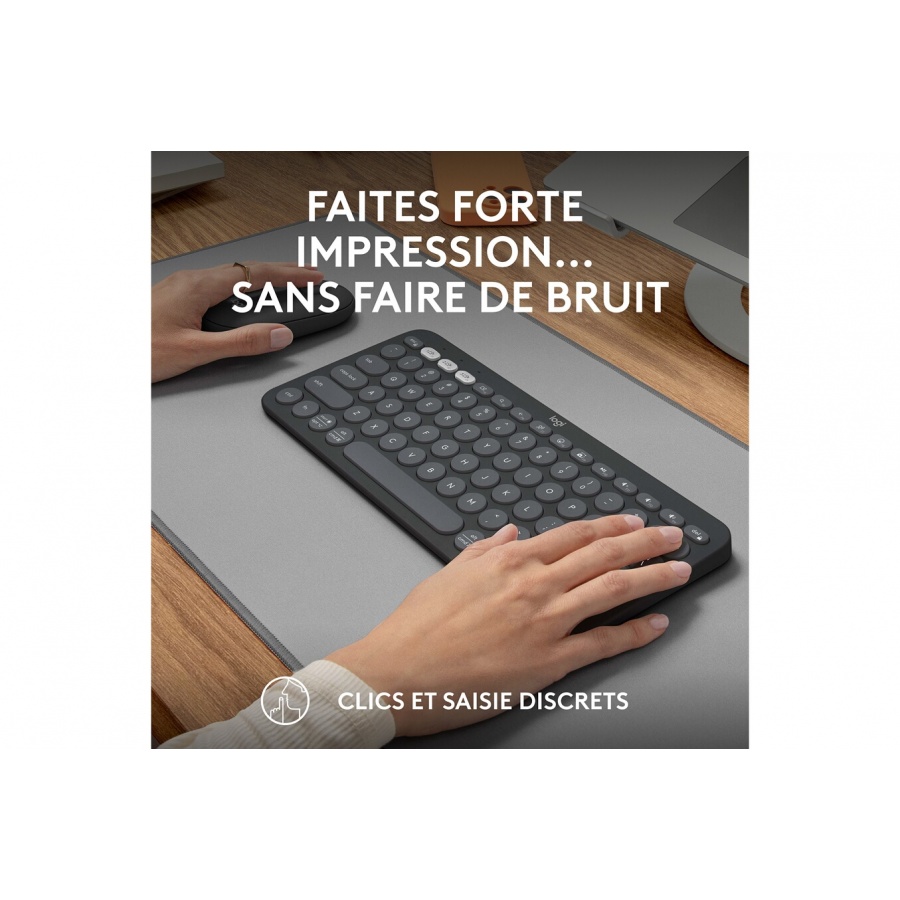 Logitech Pebble 2 Combo, clavier et souris sans fil, discrets et portables - Graphite n°8