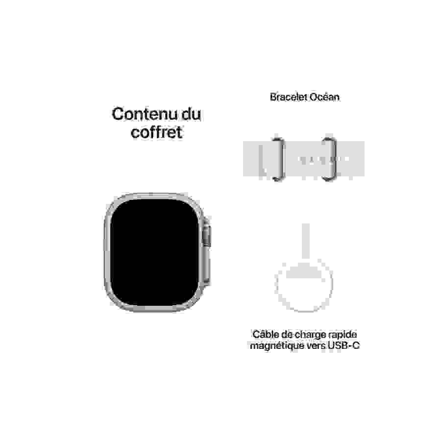 Apple Watch Ultra 2 GPS + Cellular, boîtier en titane de 49 mm avec bracelet ocean blanc n°4