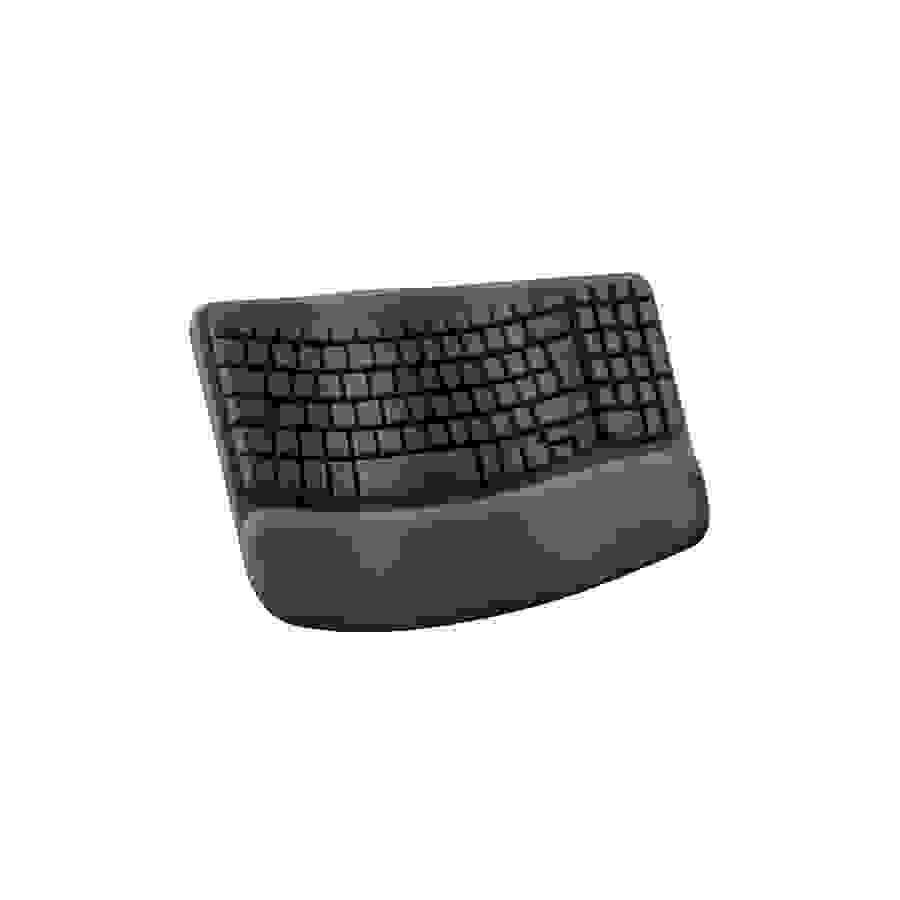 Logitech Wave Keys clavier ergonomique sans fil, repose-poignets rembourre, frappe naturelle et confortable, Easy-Switch, Bluetooth, recepteur Logi Bolt, multi-SE, Windows/Mac n°1