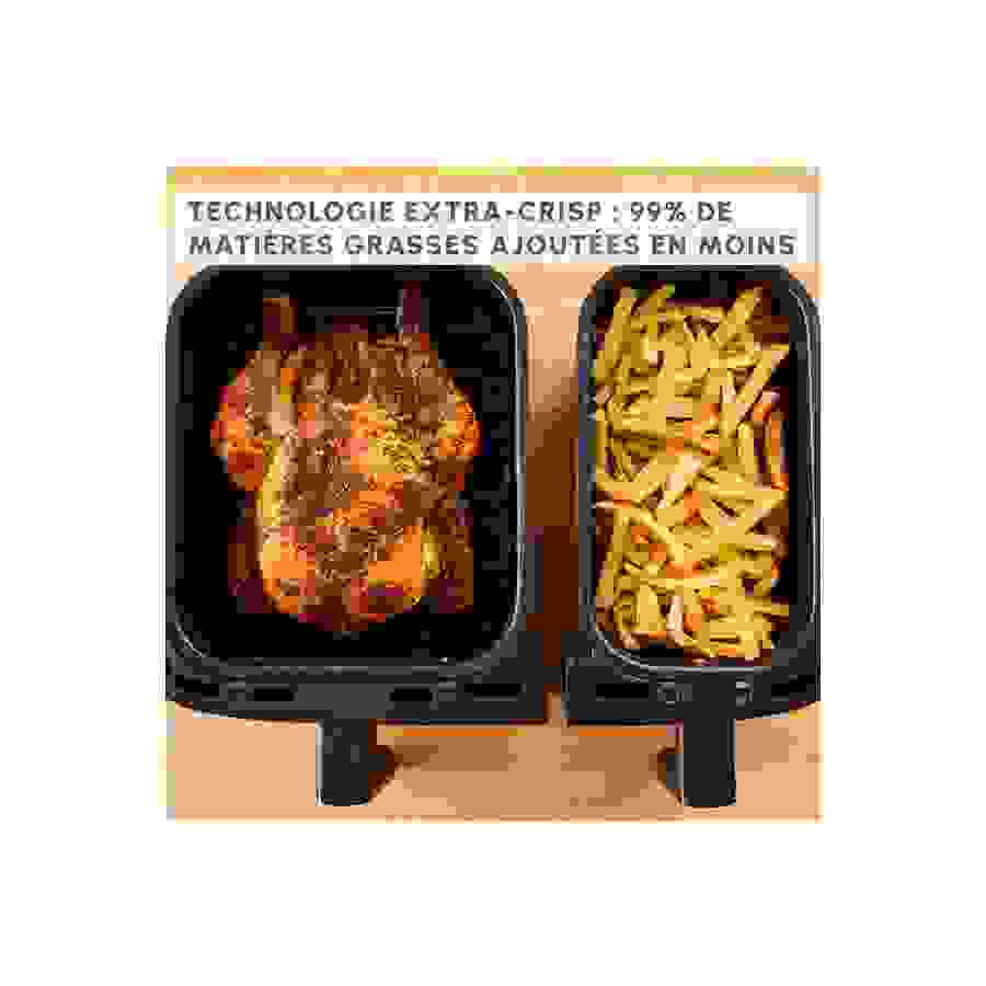 Moulinex friteuse a air Dual Easy Fry & Grill Inox 2 tiroirs EZ905D20 n°7