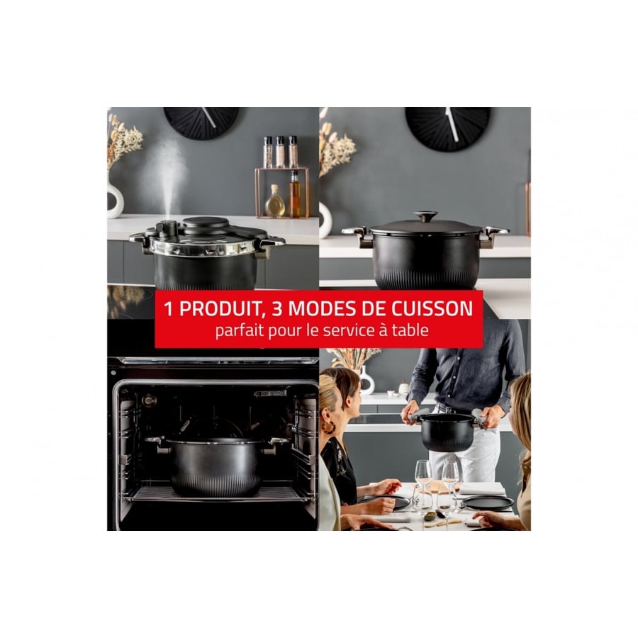 Seb Autocuiseur Clipso Tempo 3-in-1 Cocotte-minute, Faitout, Cocotte a four P4810700 n°2