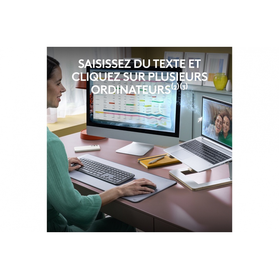 Logitech sans fil MK950 Signature Slim, design elegant, saisie et clic discrets - Graphite n°3