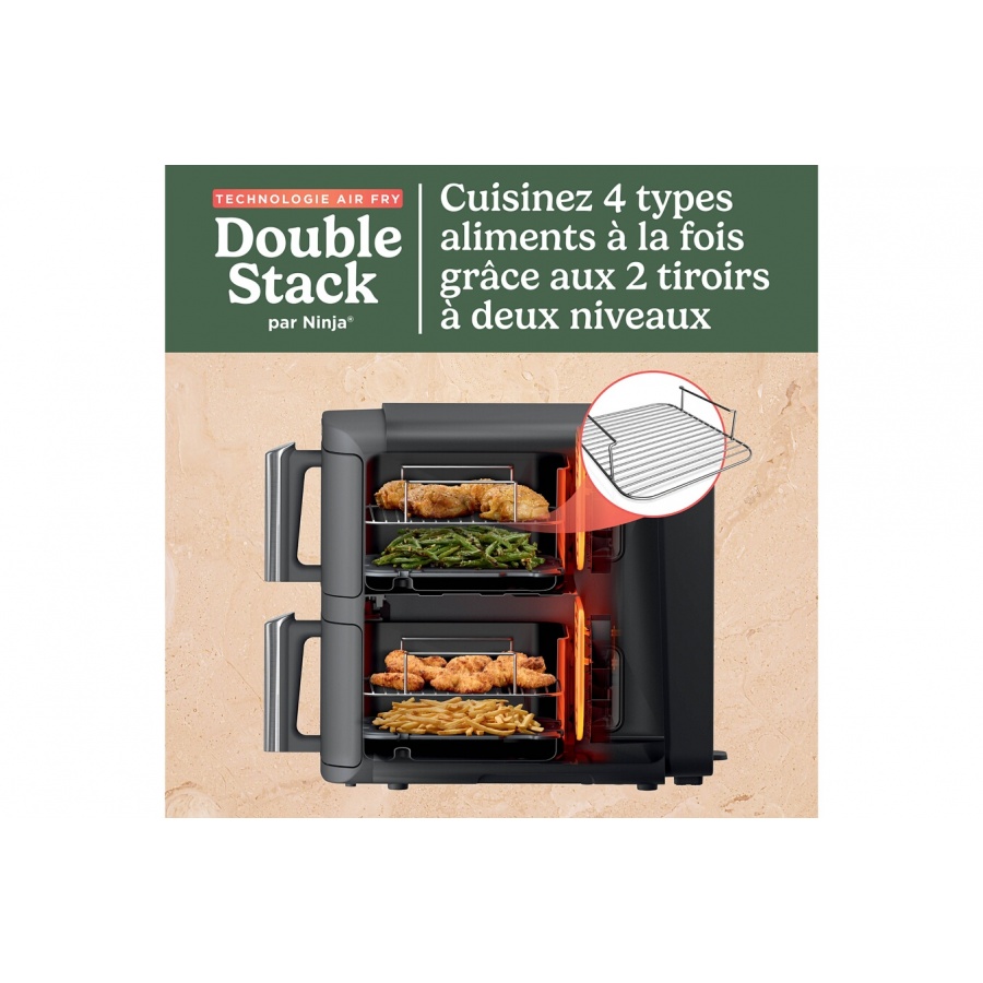 Ninja Friteuse sans huile Double Stack DualZone 9.5L - SL400EU n°4