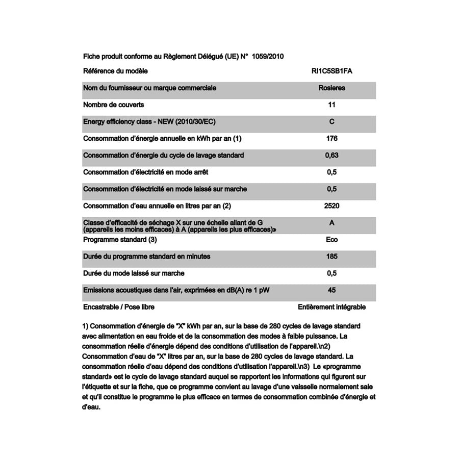 Rosieres RI1C5SB1FA-47 - ENCASTRABLE 45 cm n°10