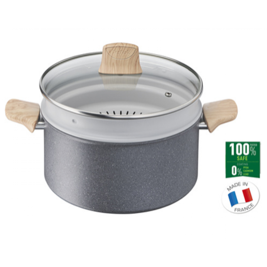 Tefal Faitout Detox 24 cm, panier vapeur G2669002 n°1