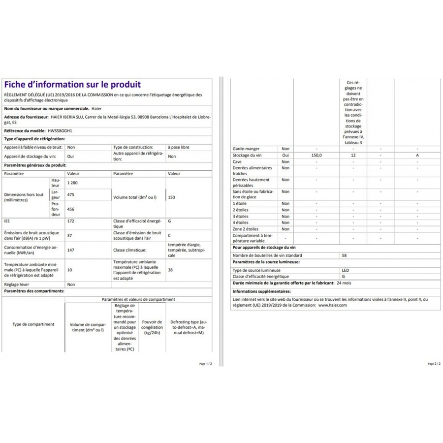 HAIER HWS58GGH1 n°8