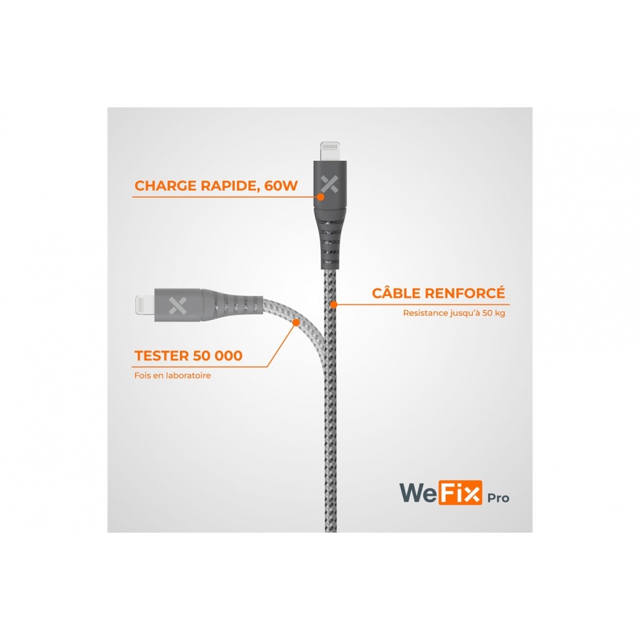 Wefix Pro Chargeur secteur GaN 30W + cable  Lightning 1.2 metres n°5