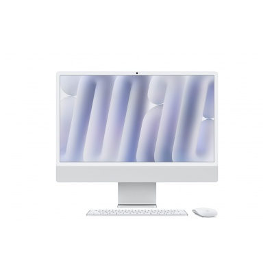 Apple iMac 24'' ecran retina 4,5K 256G0 SSD 16 GO RAM Puce M4 CPU 8 coeurs GPU 8 coeurs Argent