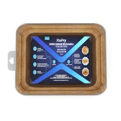 Nufry MOULES PAPIER CUISSON AIR FRYER -150 PCS MODELE PAPERPACK