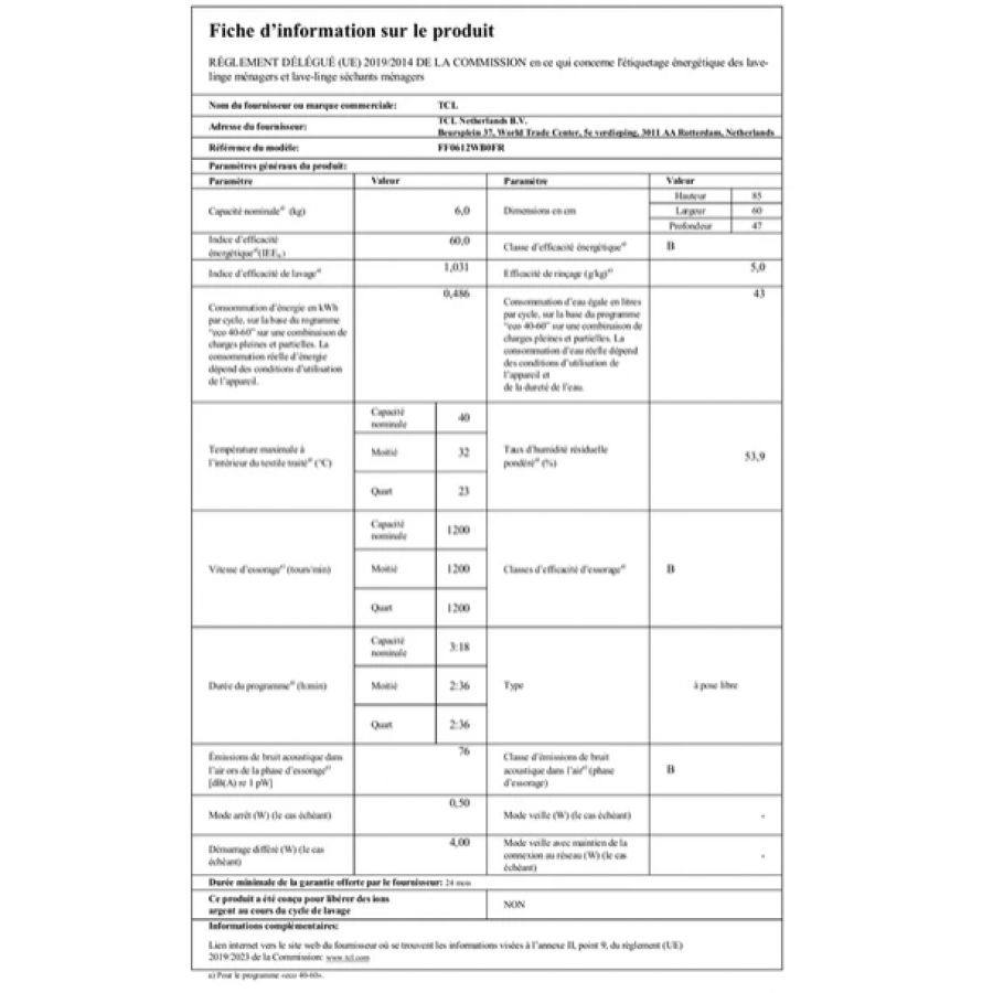 TCL FF0612WB0FR n°10