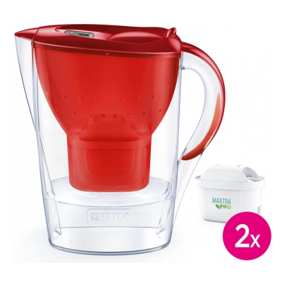 Brita Marella rouge 2 mois (inclus 2 cartouches filtrantes MAXTRA PRO All-in-1)