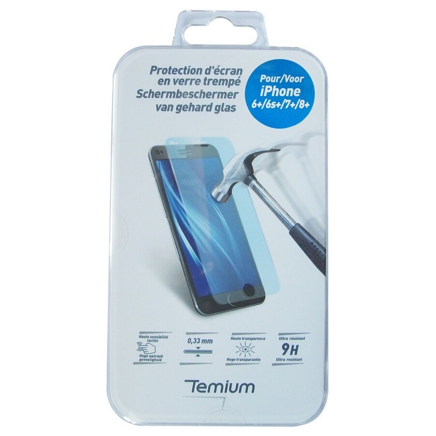 Temium PROTECTION D'ECRAN EN VERRE TREMPE POUR IPHONE 6 PLUS / 6S PLUS / 7 PLUS/8 Plus