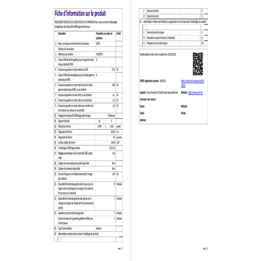 SONY BRAVIA 7 65XR70 n°14
