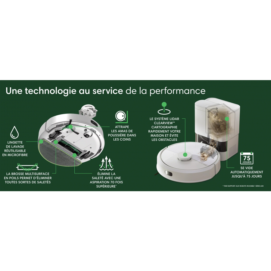 IROBOT ROOMBA 105 COMBO + AUTOEMPTY DOCK BLANC n°10