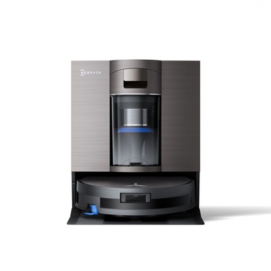 Ecovacs Robot aspirateur et laveur avec nouvelle station OmniCyclone tout-en-un sans sac : recharge PowerBoost, lavage a l''eau chaude, double solution de nettoyage, rouleau OZMO 2.0, technologie Blast, agent YIKO, systeme d''escalade adaptatif TruePass 4 n°1
