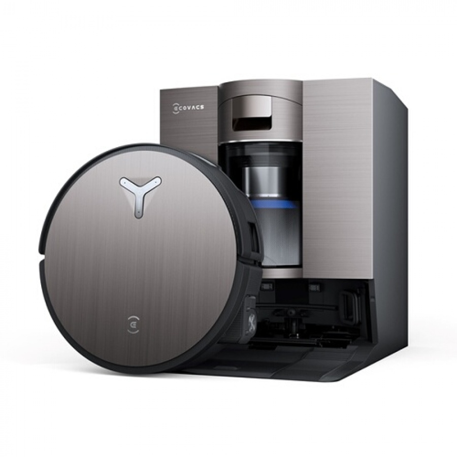 Ecovacs Robot aspirateur et laveur avec nouvelle station OmniCyclone tout-en-un sans sac : recharge PowerBoost, lavage a l''eau chaude, double solution de nettoyage, rouleau OZMO 2.0, technologie Blast, agent YIKO, systeme d''escalade adaptatif TruePass 4 n°2