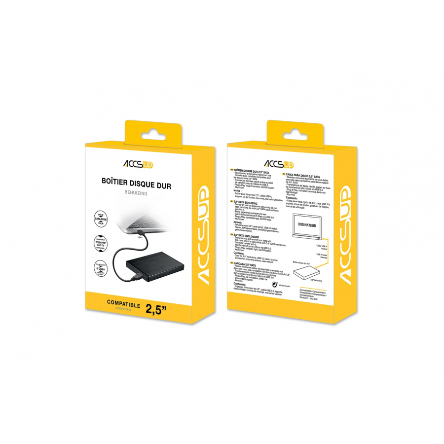 ACCSUP BOITIER DISQUE DUR 2,5'' GD25612 Noir n°4