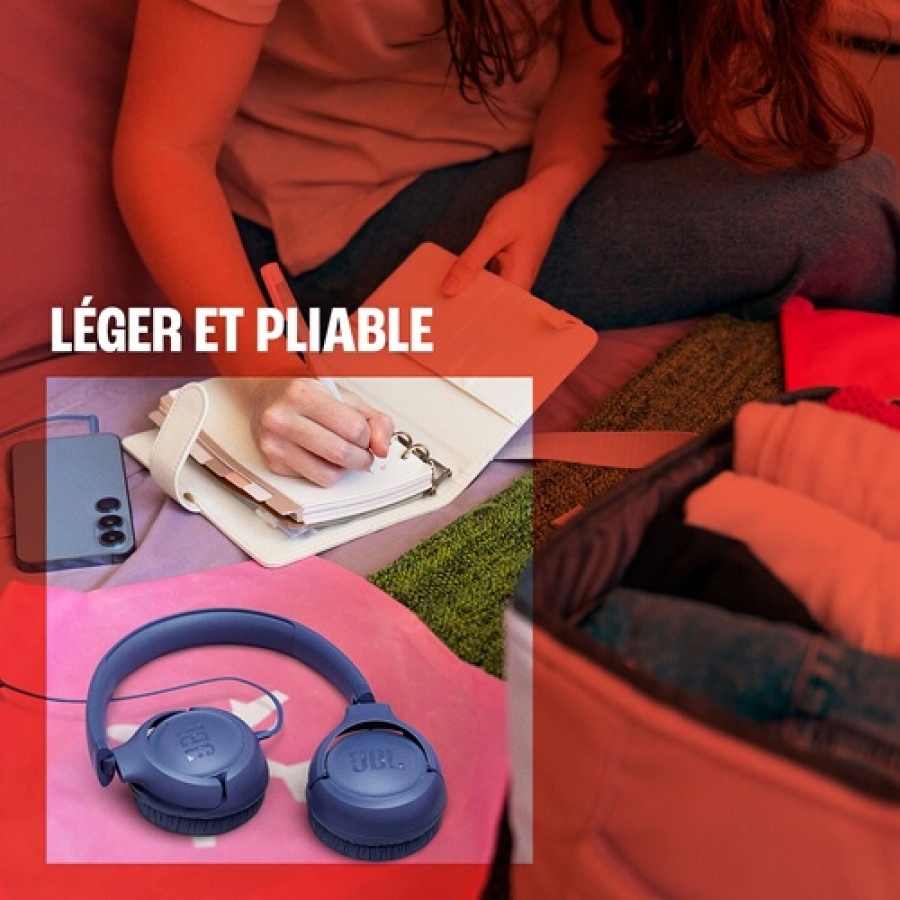 Jbl Tune 530 Blanc, supra-auriculaire filaire avec son JBL Pure Bass n°9