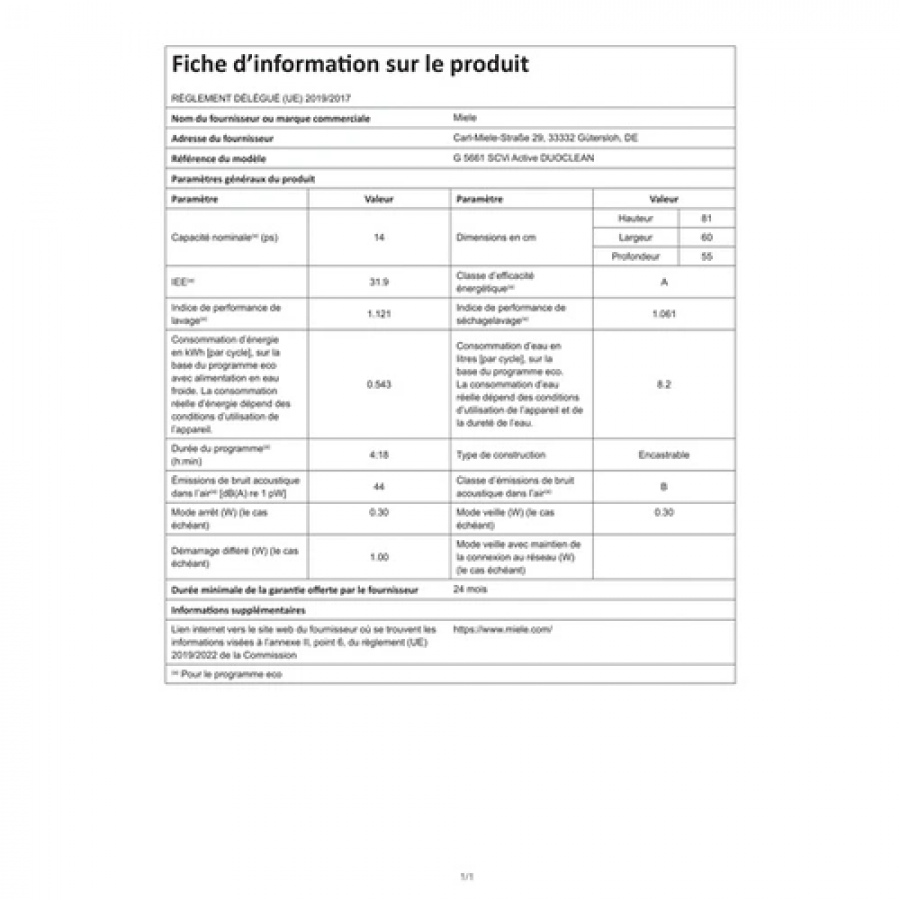 MIELE G 5661 SCVi DUOCLEAN n°10