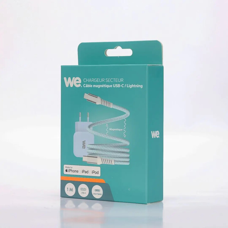 WE BUNDLE CHARGEUR USB-C 20W LIGHTNING BLEU n°3